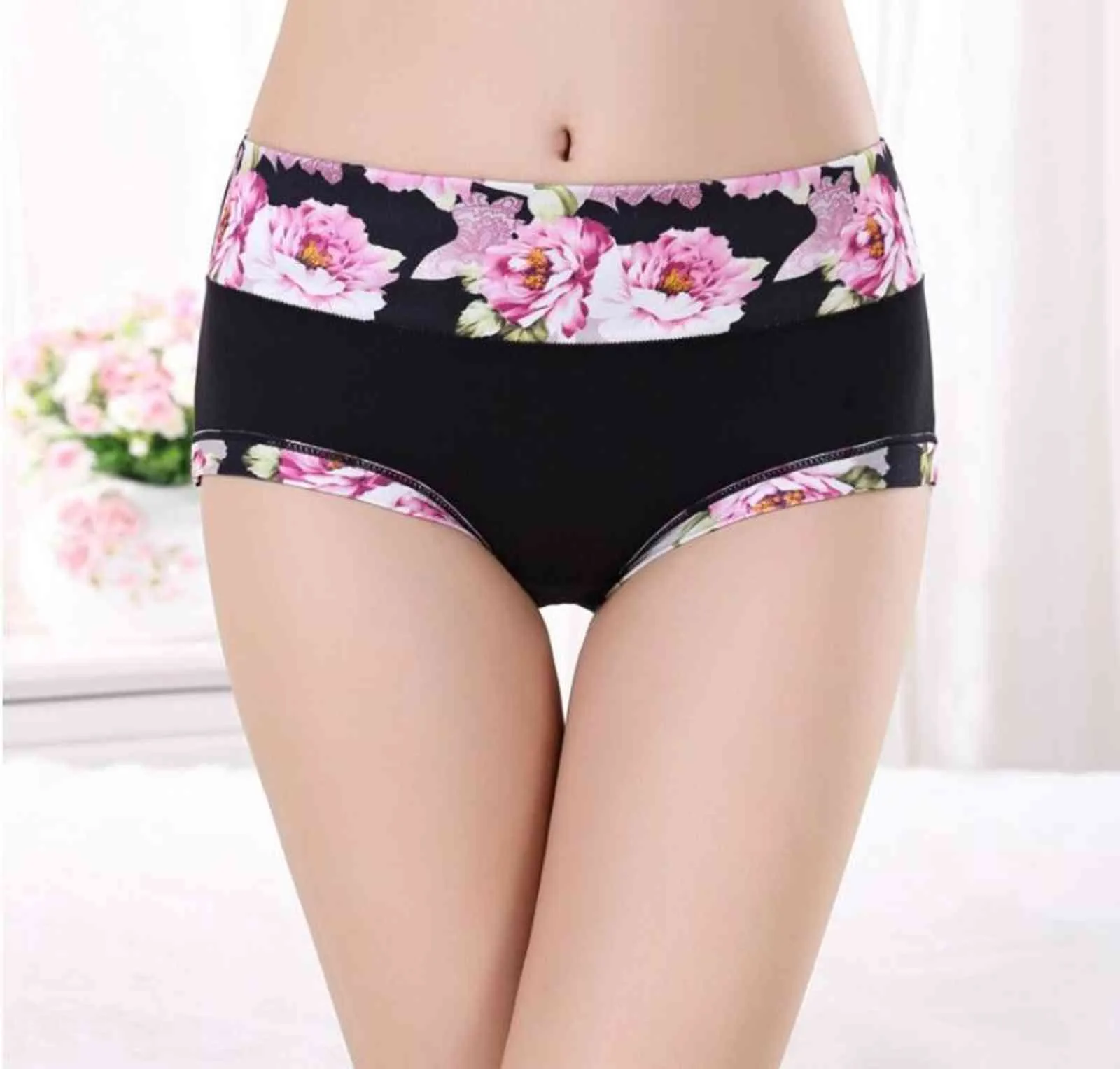 2021 New Womens Floral Modal Panty Set Back Soft, Comfortable, And