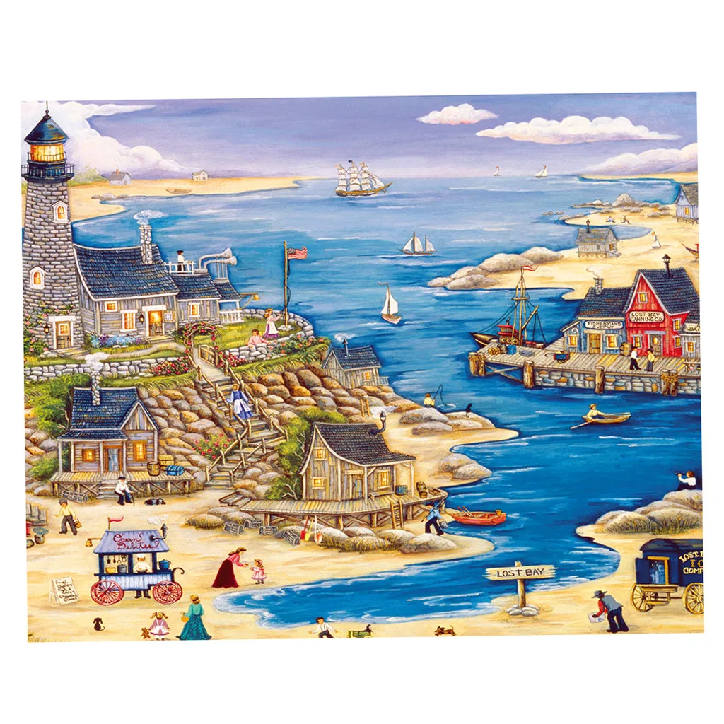 DIY 1000 Pieces Puzzle Set Beautiful Painting Country Landscape Jigsaw Toy Kids Adult Gifts