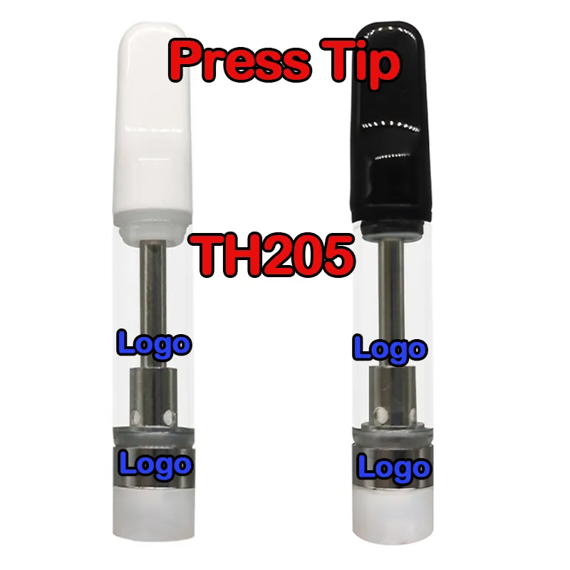 Custom Logo Blank Press In Tip Vape Cartridges 510 Thread Ceramic Coil