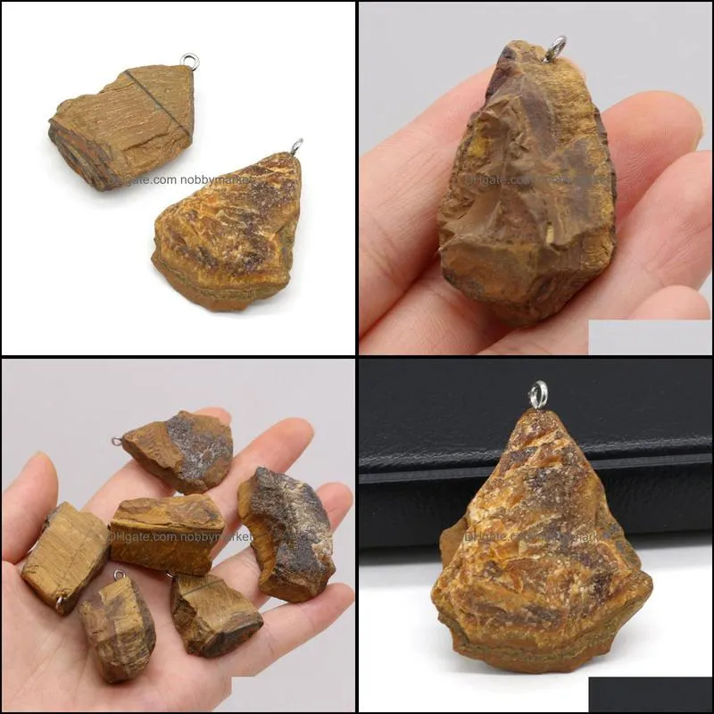 Charms -selling Boutique Natural Stone Semi-precious Pendant Rough Gravel Fashion For Making DIY Necklace Accessories