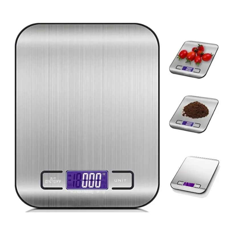 5000g / 1G LED Elektroniczny Cyfrowy Wagi kuchenne Mini Wielofunkcyjne Żywność Ze Stali Nierdzewnej LCD Precyzyjna skala biżuterii waga wagi