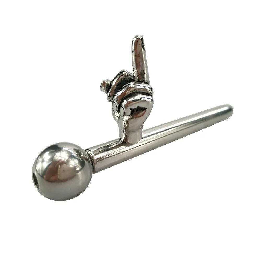 Chastity Devices Dia 8mm Stainless Steel Urethral Voice Penis Insertion with Finger Ball Penis #78