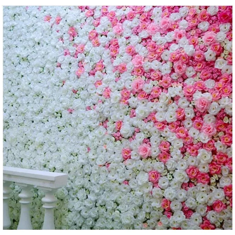 Neue künstliche Rose Blumenköpfe Stoff Dekorative Blumen Party Dekoration Hochzeits Wand Blumenstrauß weiße künstliche jlllnh Sport777