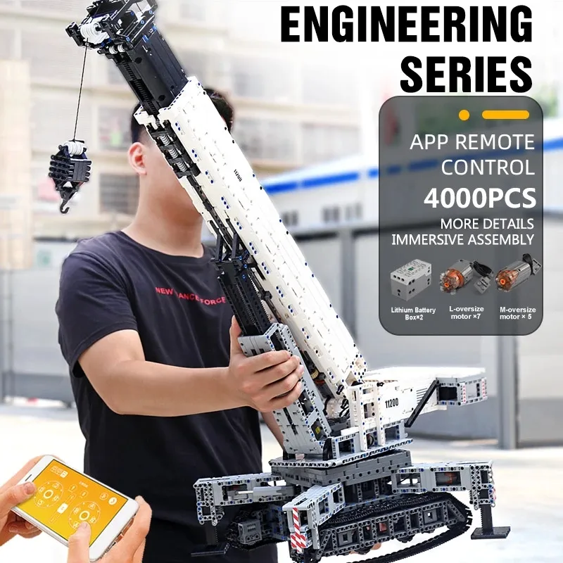 Kalıp Kral RC Liebherrs Ltm 11200 Exkavatör Vinç Kamyon Yapı Blonları 17002 Yüksek teknoloji ürünü Motorlu Araba MOC-20920 Tuğlalar Çocuk Noel Oyuncakları Doğum Günü Hediyeleri