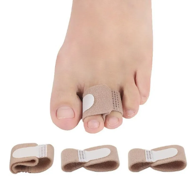 Tecido toe dedo alisador martelo hallux valgus corretor bandage toes separador splint wrap pé ferramenta de cuidado de pé