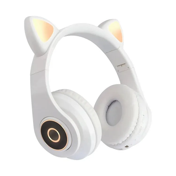 Sevimli Kedi Kulak Kablosuz Kulaklıklar B39 Bluetooth Kulaklıklar BT 5.0 Kulaklık Stereo Müzik Oyun Kablolu Kulakbud Hoparlör 30UQW