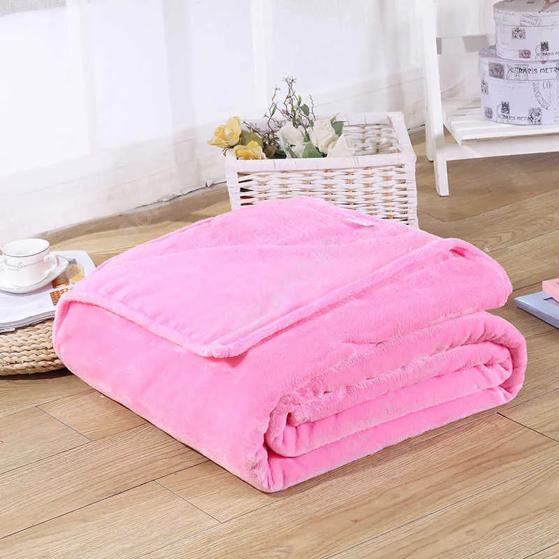 Chaud Flanelle Polaire Couvertures Doux Solide Couvertures Solide Couvre-lit En Peluche Hiver D'été Jeter Couverture pour Lit Canapé DHA45