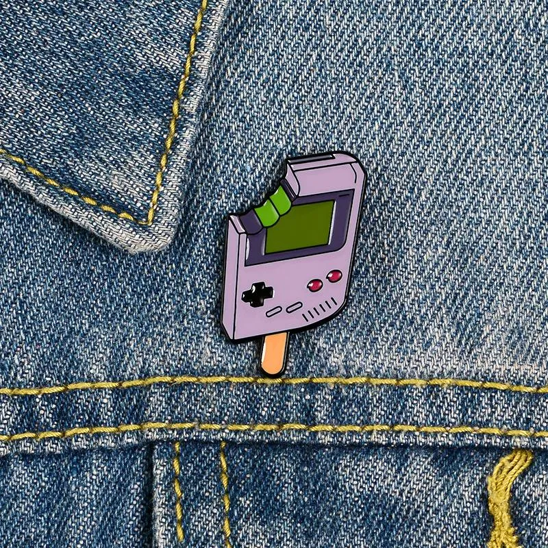 Pins, Brooches Popsicle Brooch Game Console Creative Shirt Badges Pin Metal Broches For Women Badge Pines Metalicos Jewelry Brosche Accessor