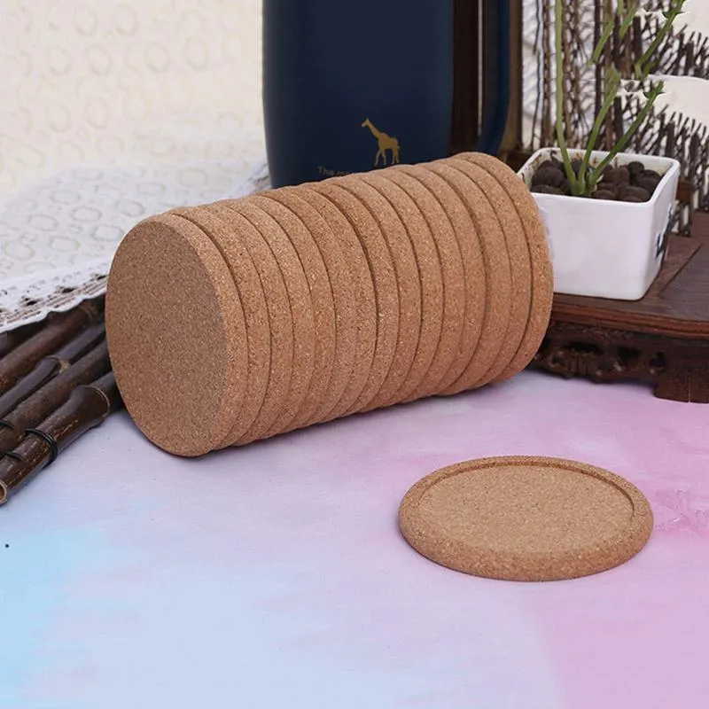 Tapis de tasse à rainure minimaliste moderne coussin en bois tampon d'isolation en liège de polissage circulaire tapis de tasses CCA7137