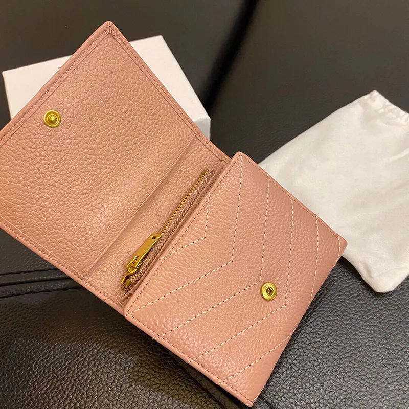 2021 designer purse Card Holder Quality Women Folding Short Wallets Luxury Top PU leather moneybag With boxes Fashion female clutch bag