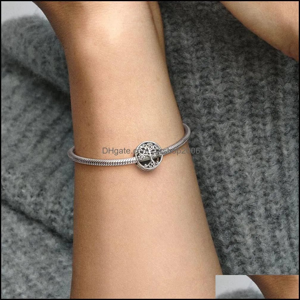 100% 925 Sterling Silver Family Roots Charms Fit Original European Charm Bracelet Fashion Women Wedding Engagement Jewelry Accessories