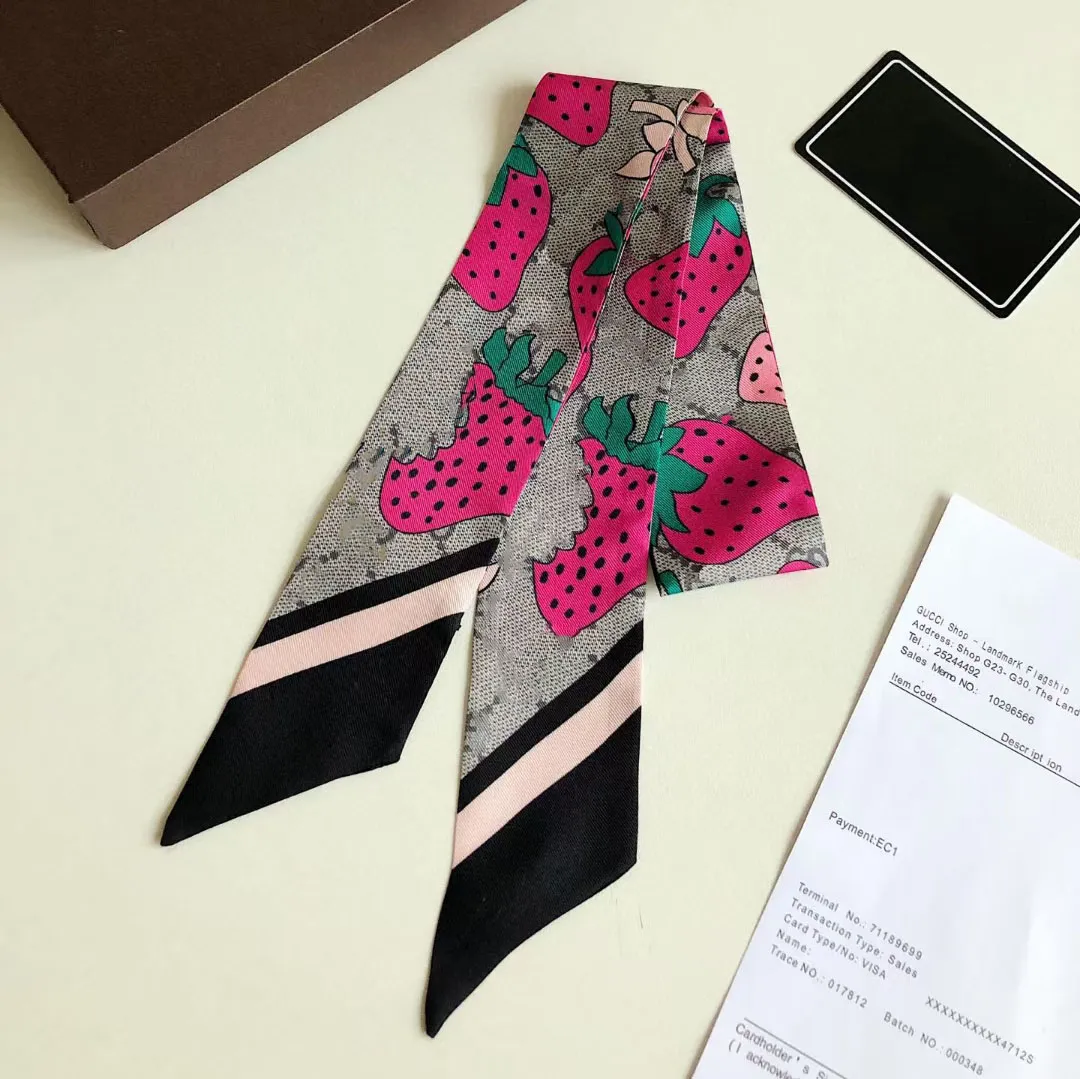 2020 Newest Ladies Silk Scarf 120x7cm fashionable silk Printing scarves for woman high qualtiy silk fiber scarves