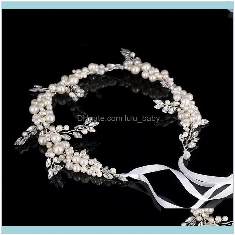 Hair Clips & Barrettes Handmade Crystal Bridal Headband Tiara Wedding Accessories Elegant Headpiece Pearls Women Jewelry 2021