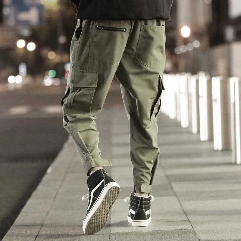 2021 Plain Pants Men Casual Trousers Joggers Slim Fit Man Clothes Pants With Elastic Cuff Clothing Pantalon Hombre Pants Y0927