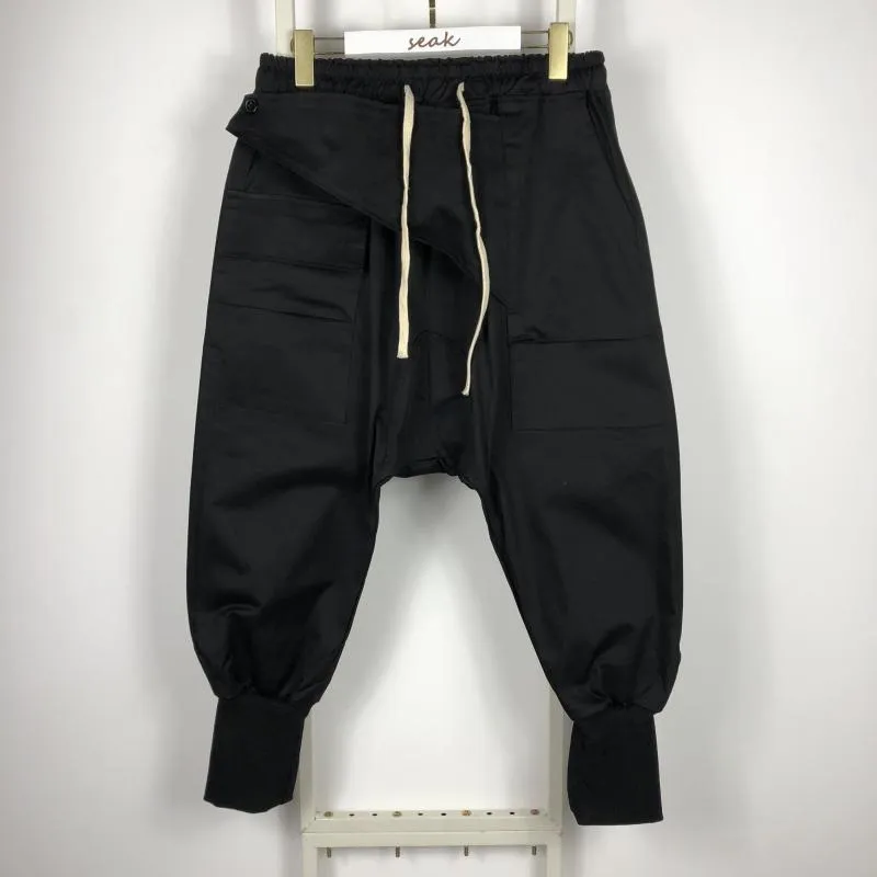 Pantaloni da uomo 20ss Seak Uomo Casual Harem Gothic Abbigliamento High Street Pantaloni della tuta Autunno Donna Pantaloni al polpaccio larghi neri