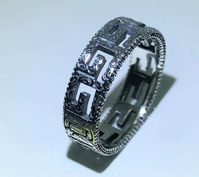 bäst sälja sterling ringar silver pläterad kvadrat ring personlighet ring enkel trend ring hip-hop stil mode smycken leverans w293