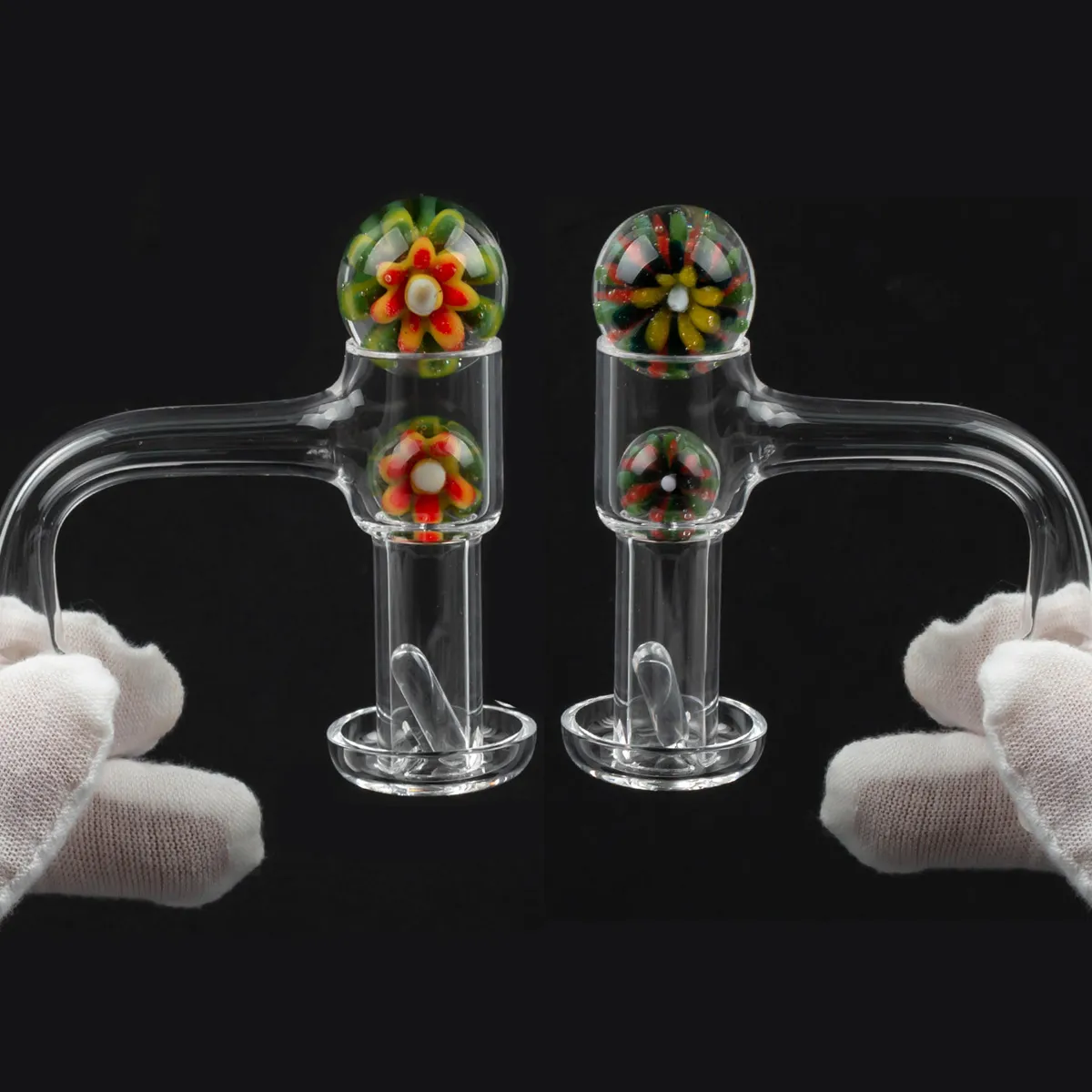 Accessori per fumatori OD 20mm Completamente saldato Banger sfera di vetro fiore pillola di quarzo 10mm 14mm 18mm maschio femmina 4590ﾰ per pipa ad acqua dab rig