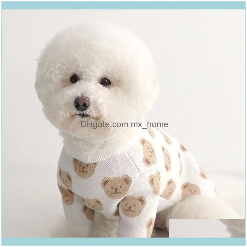 Suprimentos de vestuário Home GardenFashion Bear Imprimir cão Camisola Cachorrinho roupa para pequenos cães médios traje chihuahua roupas de estimação ropa perro p