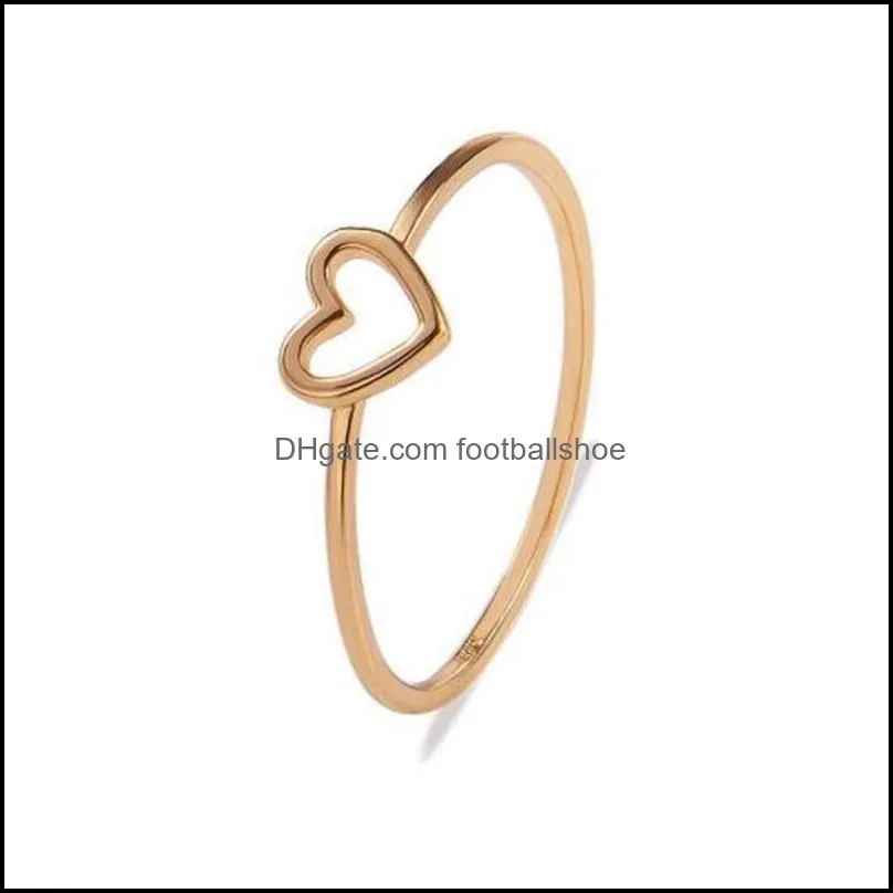 Dainty Women Ring Hollow Heart Rings For Couple Wedding Promise Infinity Eternity Love Jewelry Boho Anillos Mujer BFF Gifts DHL Free