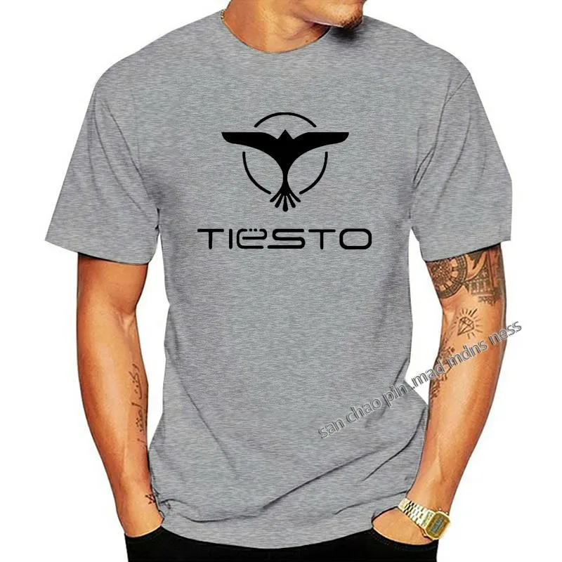 T-shirt da uomo Nero Stile Moda Girocollo Dj Tiesto Trance Brand Music T-shirt a maniche corte