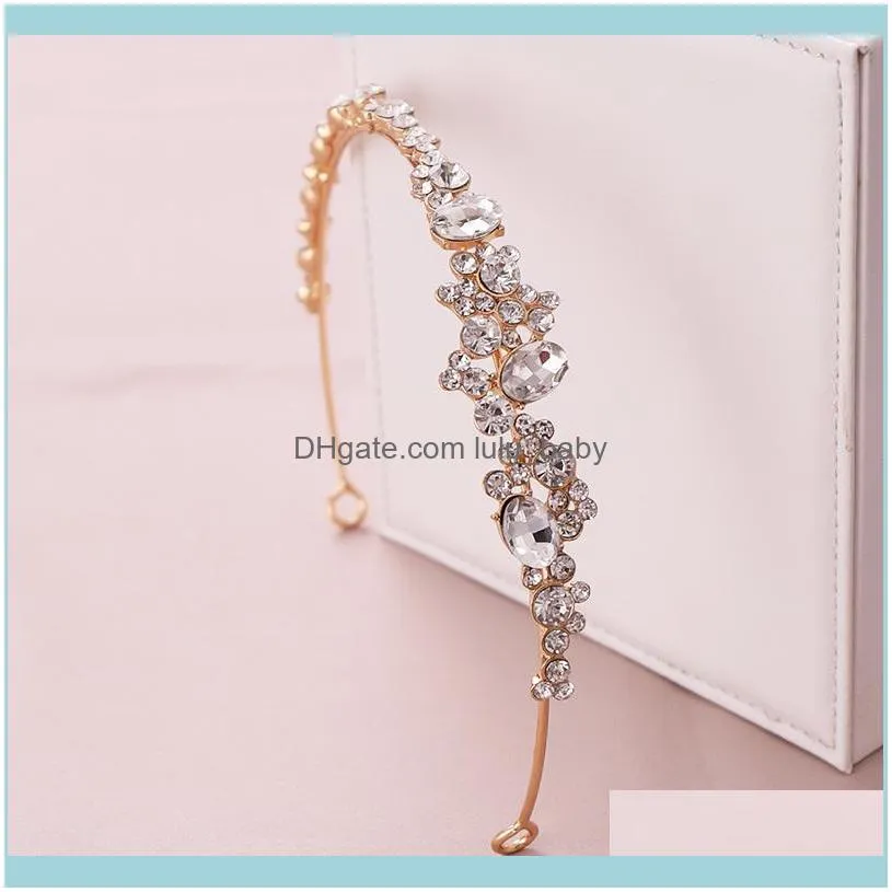 Trendy Headband Gold Baroque Rhinestone Crystal Headwear Queen Tiara Bridal Headdress Jewelry Wedding Hair Accessories