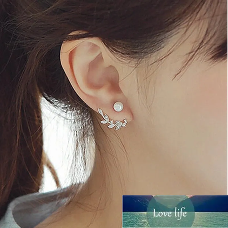 New arrival hot sell fashion pearl flower 925 sterling silver ladies`stud earrings jewelry birthday gift wholesale women Factory price expert design Quality Latest