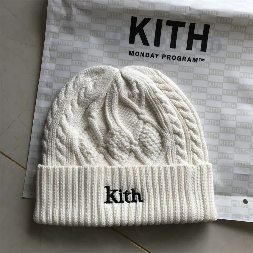 I4OS KITH Beanie Winter Caps Für Männer Frauen Damen Acryl Cuffed Skull Cap Gestrickte Hip Hop Harajuku Casual Skullies Outdoor ChristmasBQV0