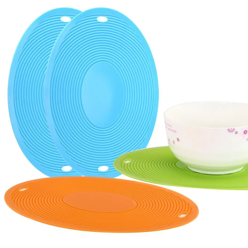 Silicone Oval Placemat Resistência ao Calor Tabela Decoração Coaster Mat Pad Bebidas Bebidas