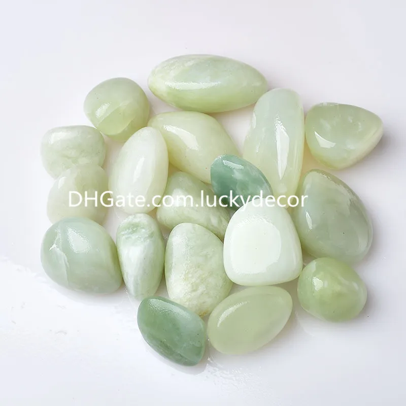 Natural New Jade Serpentine Healing Gemstone Tumblestones Crafts 1000g Wholesale Freeform 20-30mm Polished Tumbled Protective / Calming / Anti-Depression Stones