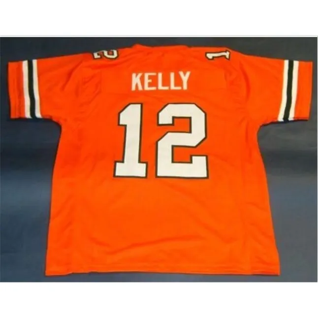 Goodjob Men Youth Women Vintage #12 Jim Kelly University of Miami Hurricanes Football Jersey Size S-4XL eller Custom något namn eller nummer Jersey