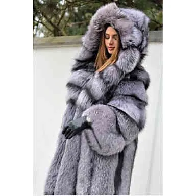 Plus Size Faux Fur Hoodie Womens Mink Fur Coat In Long Silver Color Faux 211207 From Kua01 111.72 DHgate.Com