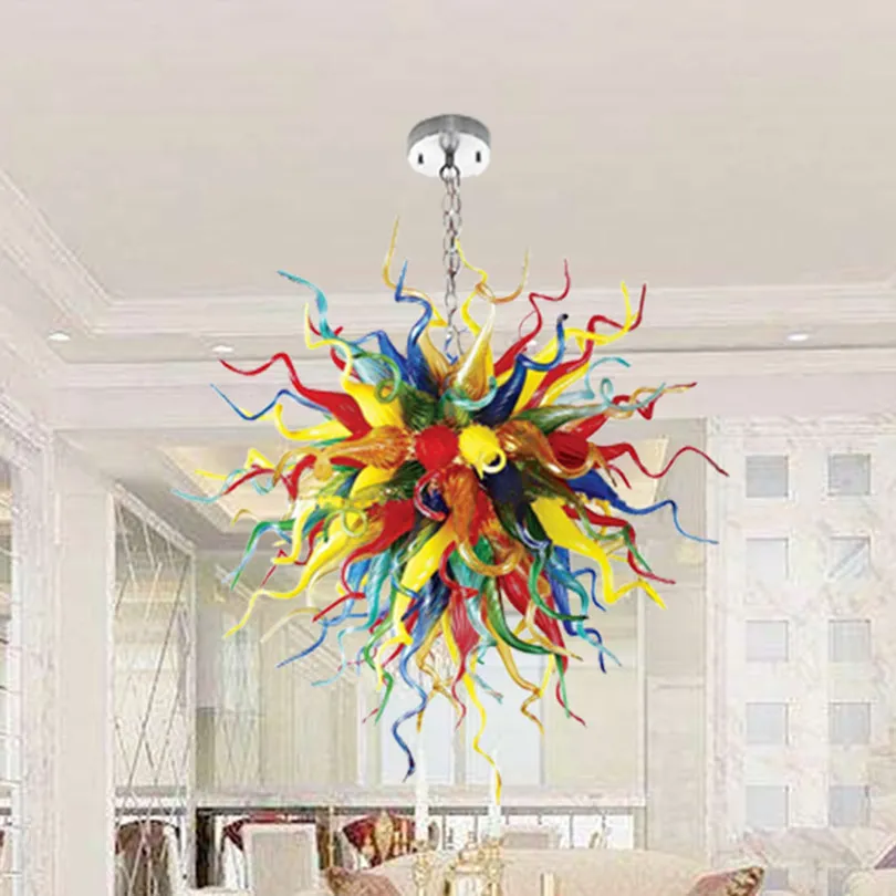 Hedendaagse Italiaanse kunst kroonluchter lamp multicolor handgeblazen glazen kroonluchters geleid hangende hanglampen voor winkelcentrum thuis deco