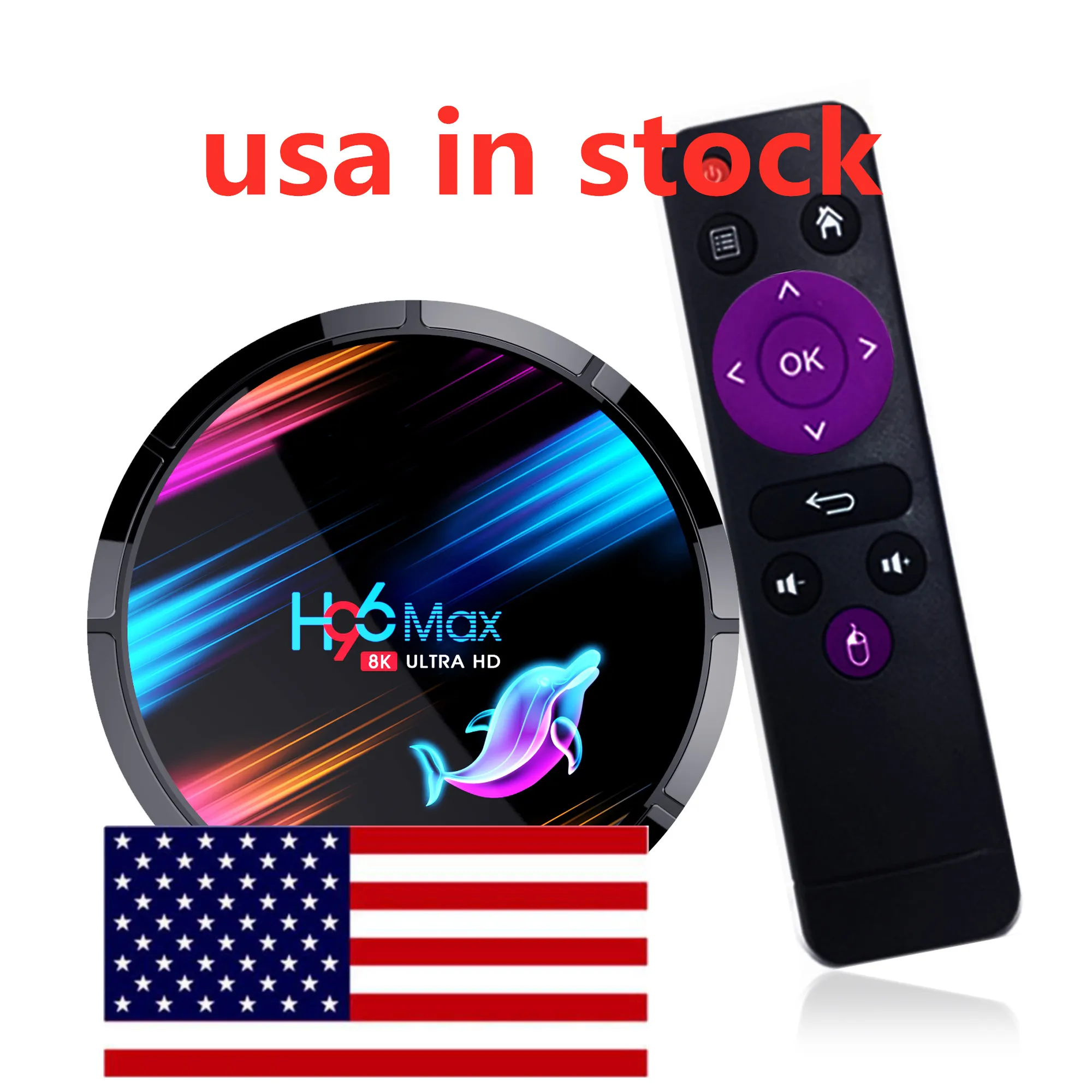 Ship från USA H96 Max X3 TV Box 8K BT4.0 Media Player Amlogic S905x3 Android 9.0 4GB RAM 32 GB ROM