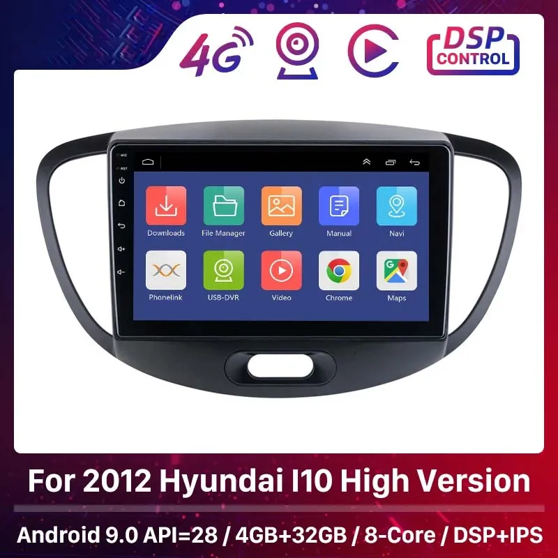 9 inch Car dvd GPS Multimedia Navi Stereo Player For 2012 Hyundai I10 High Version 2 DIN Android 2GB+32GB IPS DSP WIFI