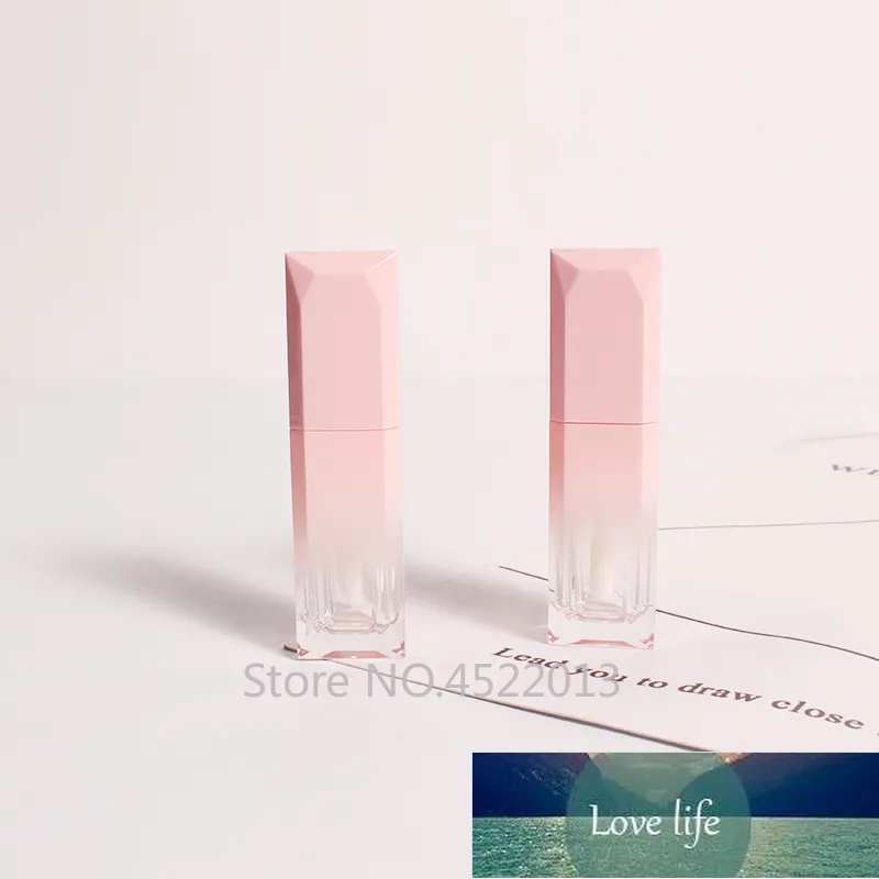 Tubo de brillo de labios rosado de 4,5 ml de plástico, botella de lápiz labial líquido de bricolaje, paquete de contenedor de herramientas de maquillaje vacío