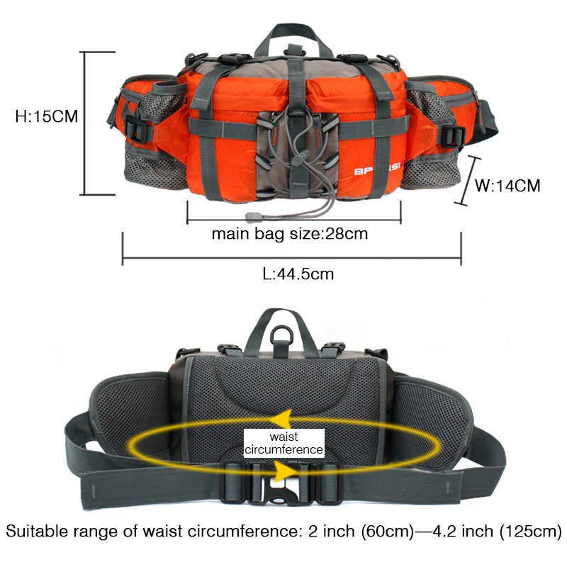 Taille Pack Tasche mit Schulter Streifen Wandern Camping Klettern Radfahren Taktische Lagerung Lenden Tasche für Jagd Ski Angeln Fitness Y0721