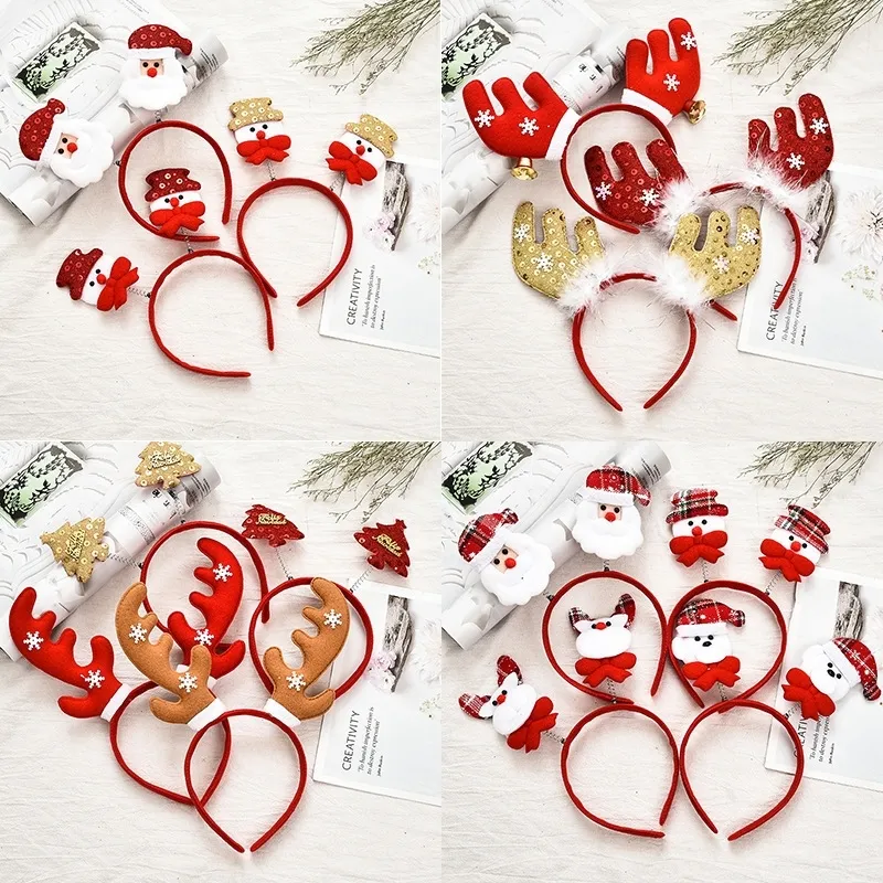 Head buckle Christmas headband hairband clip cartoon old man Snowman antler children's adult toy