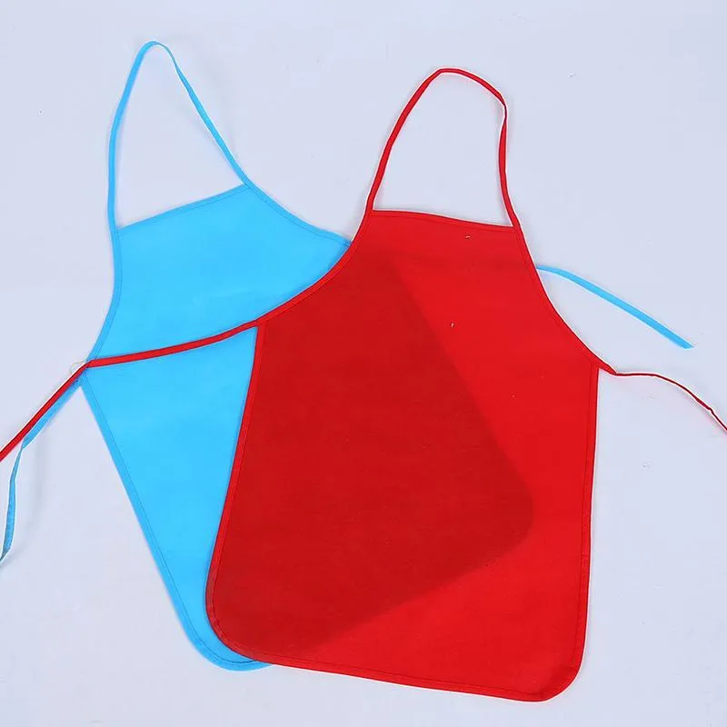 Aprons Unisex Colorful Children Waterproof Non-Woven Fabric Painting Pinafore Kids Apron For Activities Art Class Craft285E