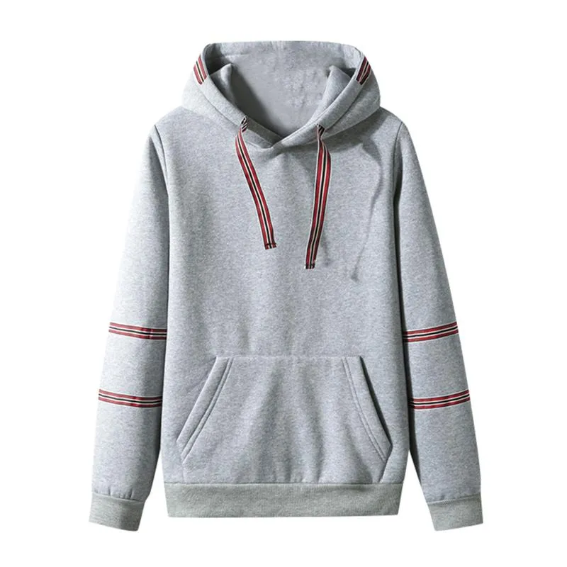 Mäns Hoodies Sweatshirts Fashion Striped Patchwork Autmn Casual All-Matched Långärmad Hoody Pullovers Solida Male Toppar