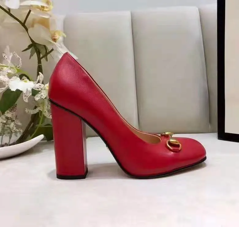 2021 luxury Classic Office Professional thick heel shoes women`s sexy party 10cm size us33-41