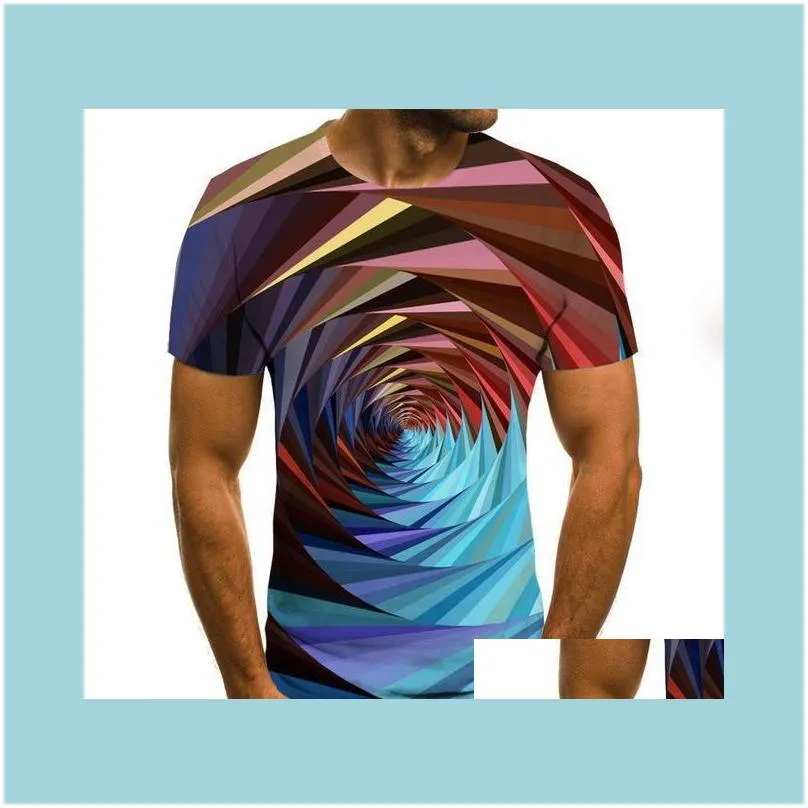 2021 Spiral Geometric Men Graphic T-Shirts Summer 3D Print Casual Streetwear Cosplay Costume T Shirt Fashion Harajuku Top Tees Unisex