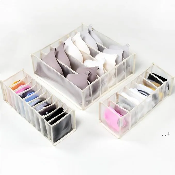 Drawer Organizers Underwear Storage Divider Boxes Collapsible Closet Organizer for Underwear Socks Clothes Stockings Scarves Ties Bras RRA11