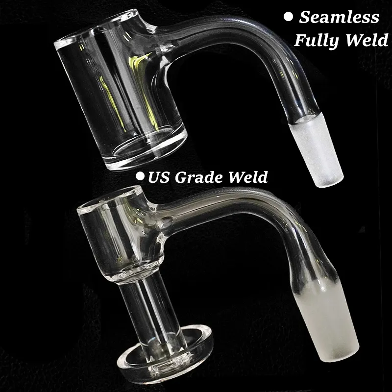 Volledig gelaste quartz banger rookaccessoires naadloze 14 mm mannelijke joint terp slurper afgeschuinde rand bangers Amerikaanse kwaliteit 2,5 mm dikke spijkers glazen pijpen voor dab rigs olieplatform