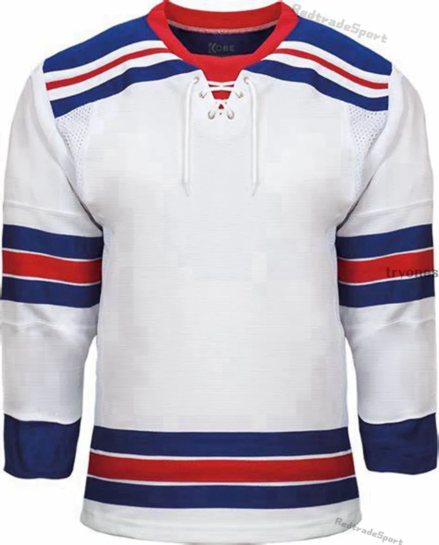 2021 Personalizza Jersey Hockey Blank Blank Custom Jersey Number Number Camicie cucite Black Bianco verde rosso blu viola c patch S-XXXL B0029