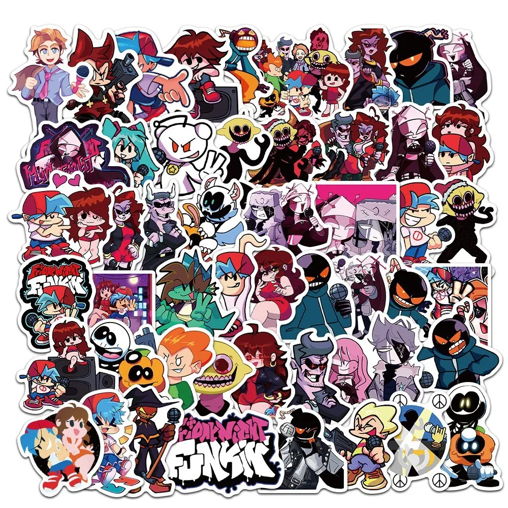 Fnf Note Stickers R Friday Night Funkin' Stickers - 50/Anime Graffiti Decals for Kids ...