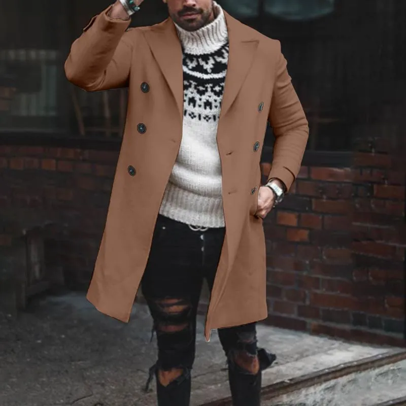 Mens Woolen Peacoat Shearling Trench Coat Mens Warm Thicken Overcoat For Spring Autumn And Winter From Amoy2021 38.54 DHgate.Com