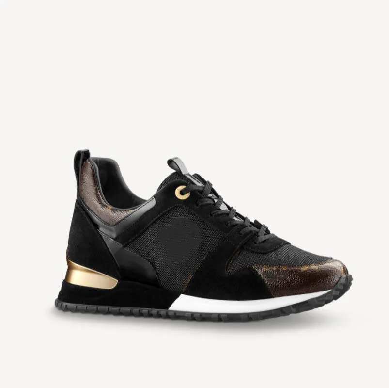 Designer RUN AWAY Fritidsskor Herr Dam Sneakers i kalvläder Mesh Mixed Color Trainer Retro Splicing Stylist Sko Unisex Sneaker