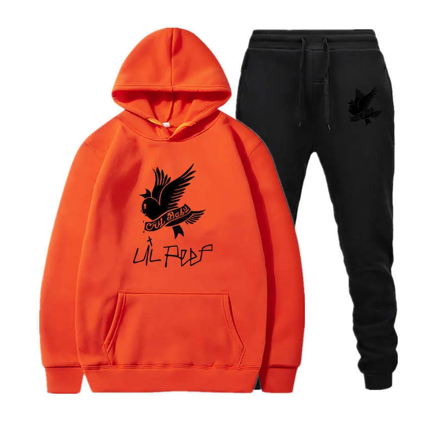 New Men Hoodies Suit Lil Peep Tracksuit Sweatshirt Suit Fleece Hoodie+Sweat pants Jogging Homme Pullover Sportwear Suit Male (7)