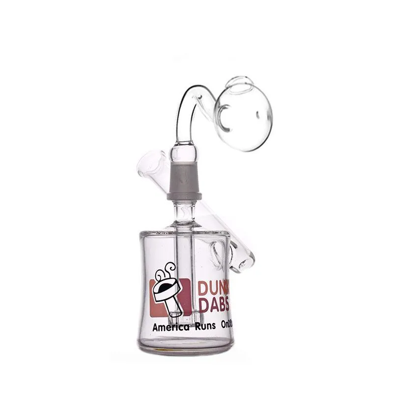 14mm verre brûleur à mazout mini bécher bong narguilés cage à oiseaux perc tasse Dunkin Dab huile plate-forme épaisse conduite d'eau avec clou banger 1p