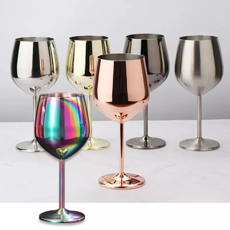 Tasses 500ml en acier inoxydable gobelet coupe de champagne verre à vin cocktail métal créatif pour bar restaurant